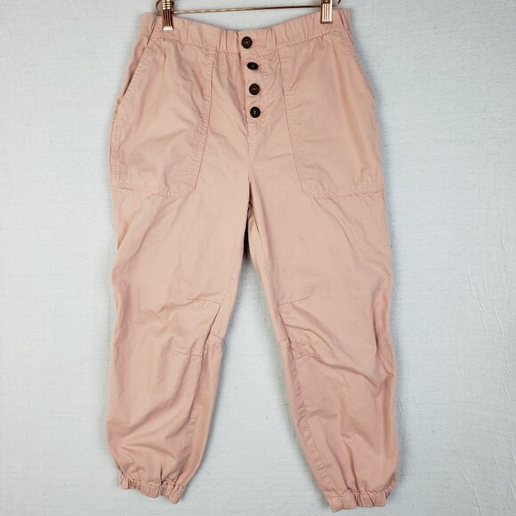 Free People Cadet Jogger Pants Button Fly Light Pink size S Bohemian Resort - Picture 1 of 13